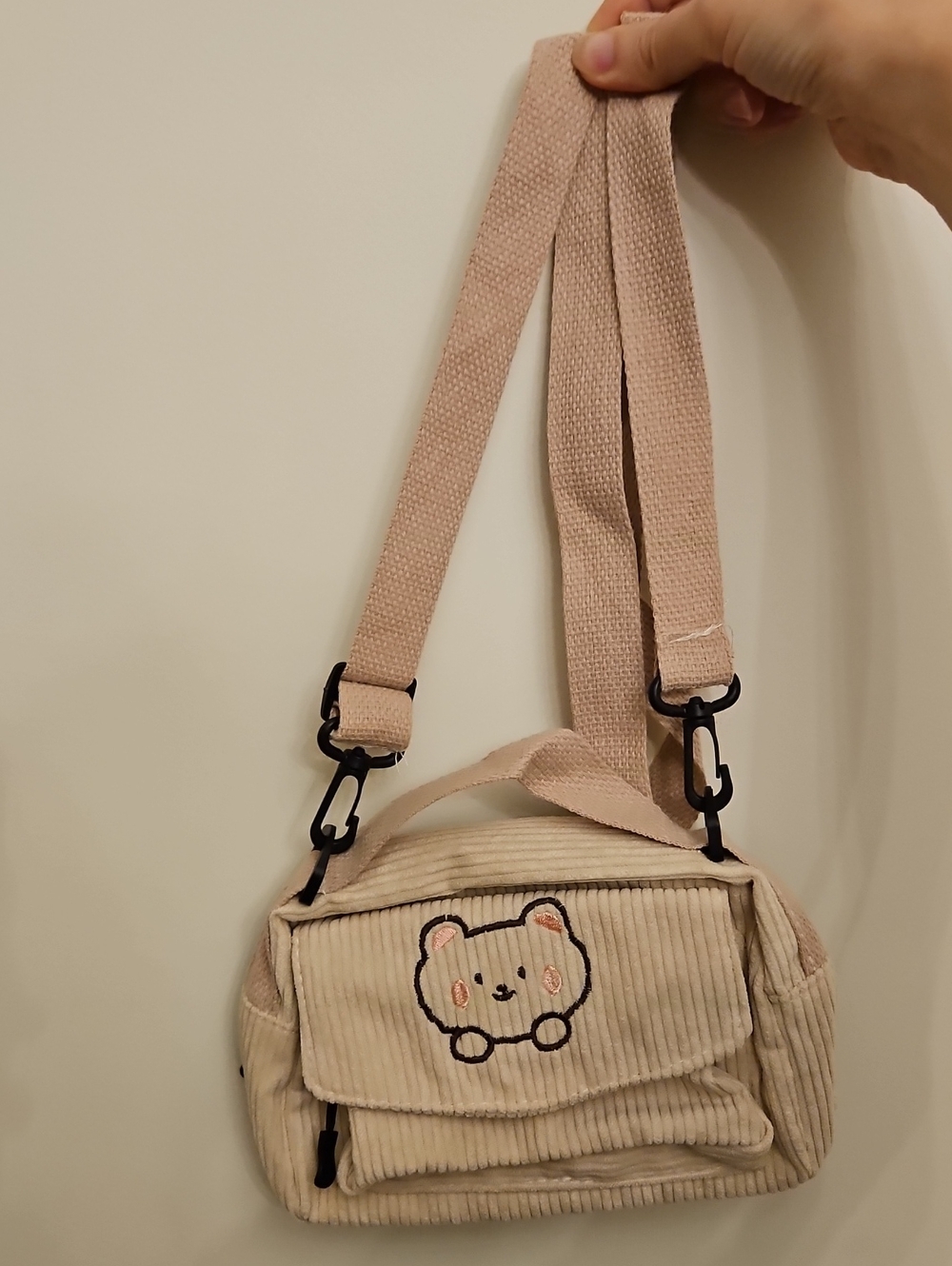 Kids Kawaii Corduroy Crossbody Bag Cream NWOT